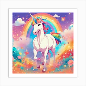 Unicorn In The Rainbow 2 Art Print