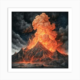 Volcano Eruption Art Print