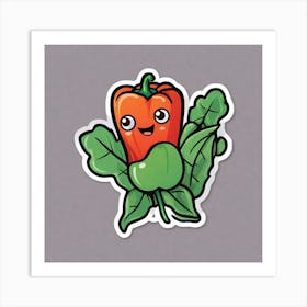 Cute Pepper Sticker Art Print
