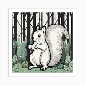 Squirrel In The Woods 22 Art Print