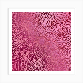 Pink Mandala Glitter Bohemian Girly Glitter Art Print