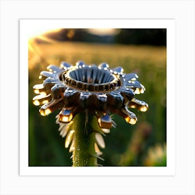 Sunflower At Sunset Art Print