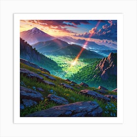 Naruto Mountains Art Print