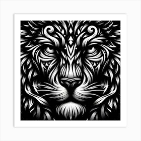 Tribal Lion Head 2 Art Print