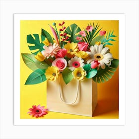 Paper Flower Bouquet 1 Art Print