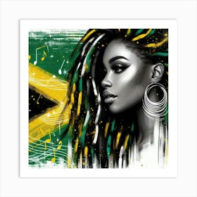 Jamaican woman song wall art 2 Art Print