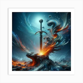 Sword In The Water Art Print