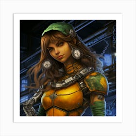 Myeera April Oneil Tmnt As A Supermodel Ultra Detailed Cyberpun Df930bef Fc84 4e79 8c5a 11a890736f34 Art Print