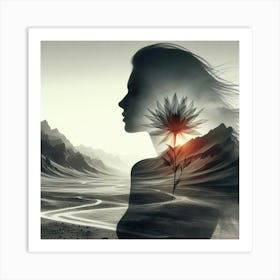 Silhouette of a beautiful woman 5 Art Print