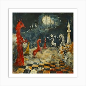 Midnight Gambit: The Surreal Kingdom Art Print