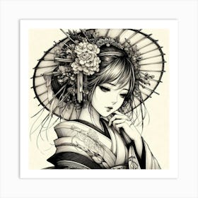 Japanese girl 2 Art Print