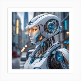 Futuristic Robot 32 Art Print