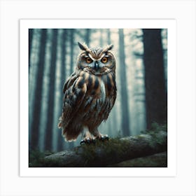 Owl In The Forest 58 Art Print