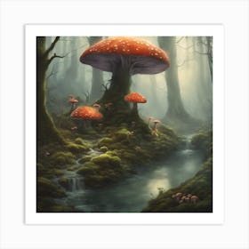 Mushroom Forest Art Print