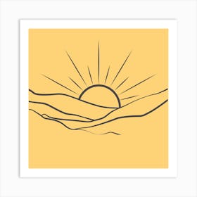 Sun And Hands Art Print