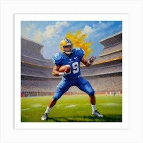 Under the Lights Football Action Scene Art Print