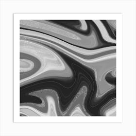 Black And White Abstract Painting Art Print