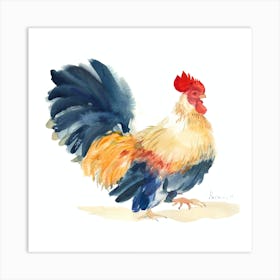 Blue Rooster1 Art Print