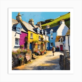 Holiday Cottages in Summer Art Print