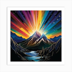 Rainbow Mountain Art Print