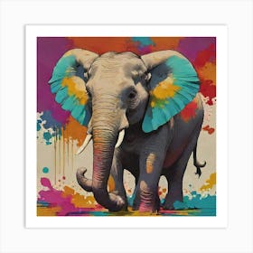 Elephant In Color Art Print