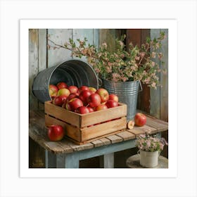 Apples In A Crate Art Print