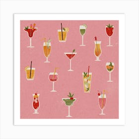 Cocktails Square Art Print