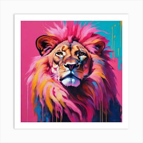 Lion of Pink art Art Print