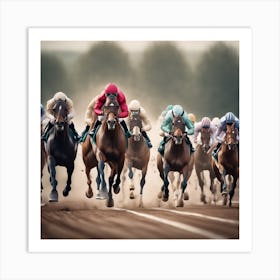 Horse Race 9 Art Print