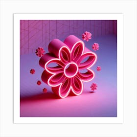 Neon Flower 6 Art Print