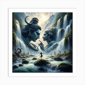 Lord shiva and Lord parvati 2 Art Print