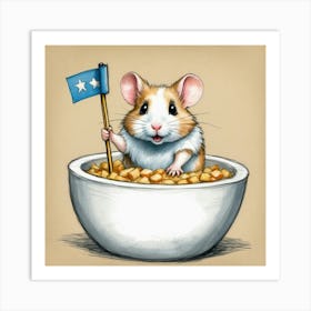 Hamster In A Bowl 2 Art Print