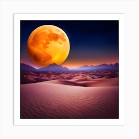 Full Moon In The Desert Art Print