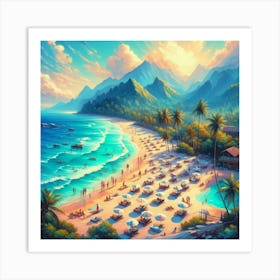 Sunset At The Beach Art Print