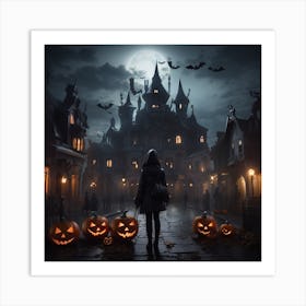 Halloween Night Stock Videos & Royalty-Free Footage 1 Art Print