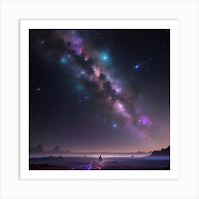 Space Landscape Wallpaper Art Print