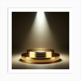 Golden Podium With Spotlight 1 Art Print