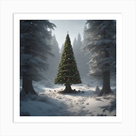 Christmas Tree In The Forest 117 Art Print