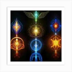 Seven Chakras Energy auras Art Print