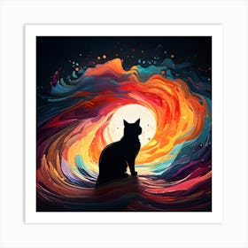 Abstract Cat Painting 7 Art Print