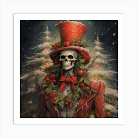 Merry Christmas! Christmas skeleton 16 Art Print