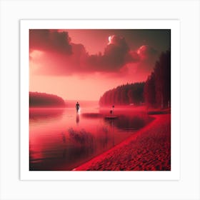 Sunset On The Lake Art Print