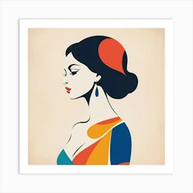 Woman In A Colorful Dress Art Print