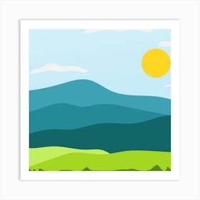 Landscape With Mountains 1 Art Print