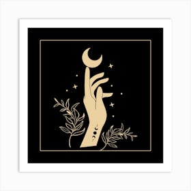 Black And Gold Modern Simple Hand Art Canvas Print Art Print