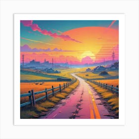 Sunset Road Art Print