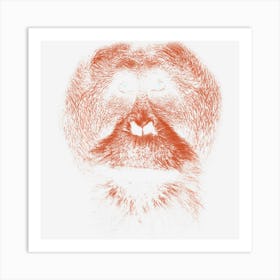 Orangutan Ape Animal Face Portrait Art Print