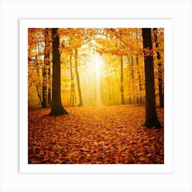 Firefly Autumn Leaves Forest Background 78663 Art Print