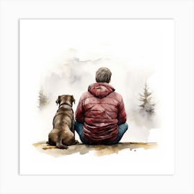 Man and Dog Art Print