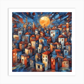 Moonlight City Art Print